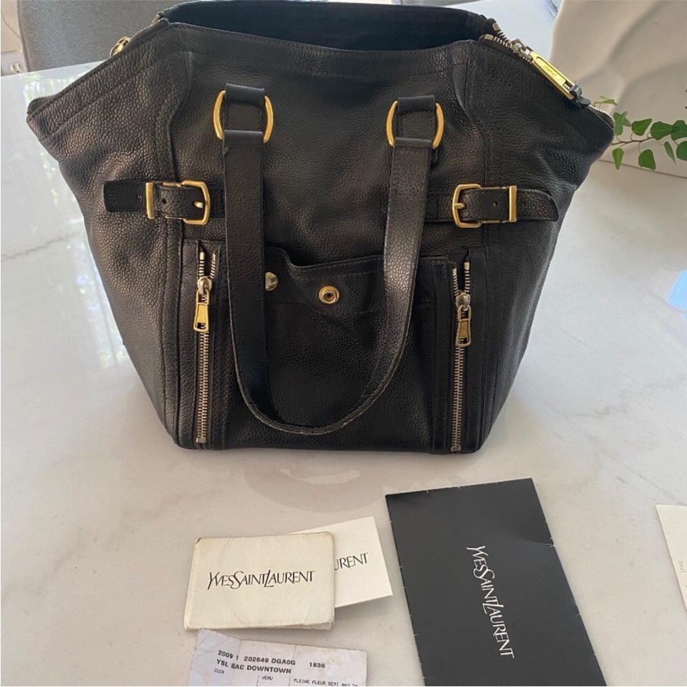 YSL Black Downtown Tote Bag - Picture 2 of 15